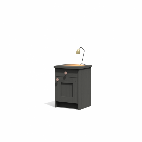 Nightstand with single-door storage and a drawer
