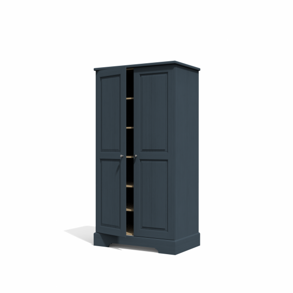 Wardrobe with adjustable shelves and a clothing rack 
